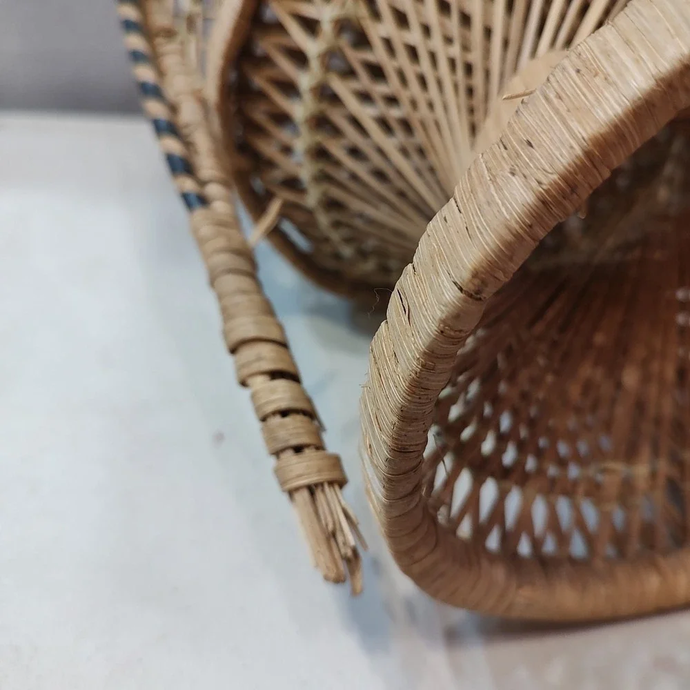 Vintage Wicker‎ Peacock Chair For Dolls Plant Pot Display Prop Boho Coastal